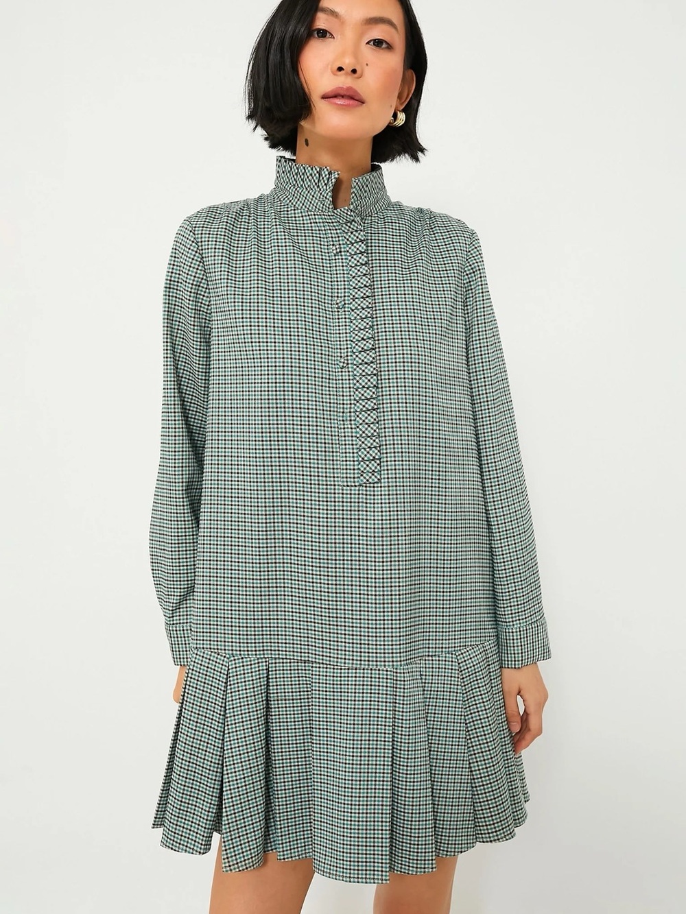 Tuckernuck Green Gingham Ruffle Collar Dress XXXL Preppy Plaid Cottagecore